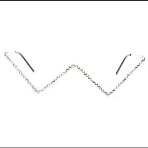 Fashion statement No top Rhinestone frames